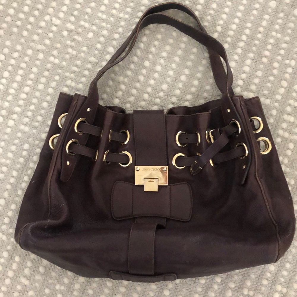 Authentic jimmy choo brown leather Ramona rikki